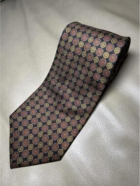 Brooks Brothers Makers Men’s 100% Silk Tie Black W/ Multicolor Geometric BB5